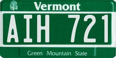 VT license plate AIH721