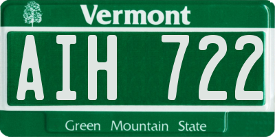 VT license plate AIH722