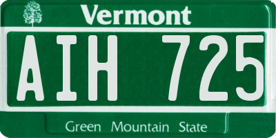VT license plate AIH725