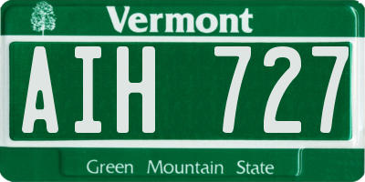 VT license plate AIH727