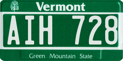 VT license plate AIH728