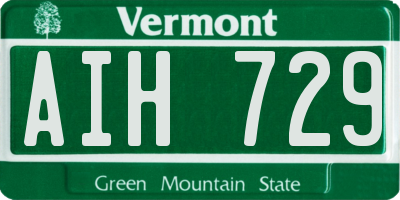 VT license plate AIH729