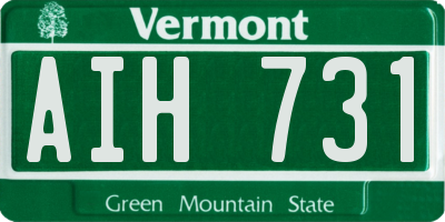 VT license plate AIH731