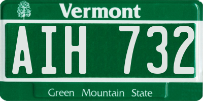 VT license plate AIH732