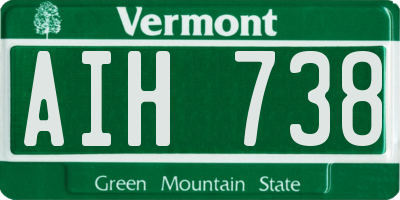 VT license plate AIH738