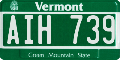 VT license plate AIH739