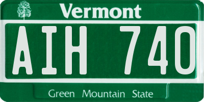 VT license plate AIH740