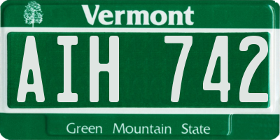 VT license plate AIH742
