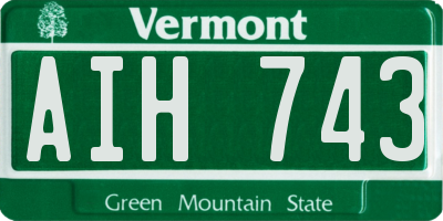 VT license plate AIH743