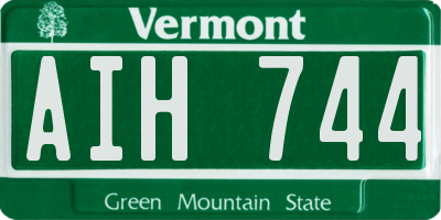 VT license plate AIH744
