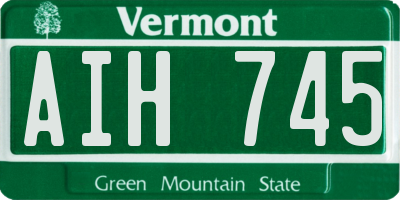 VT license plate AIH745