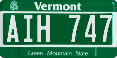 VT license plate AIH747