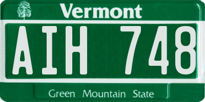 VT license plate AIH748