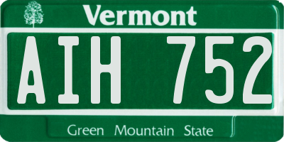 VT license plate AIH752