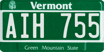 VT license plate AIH755
