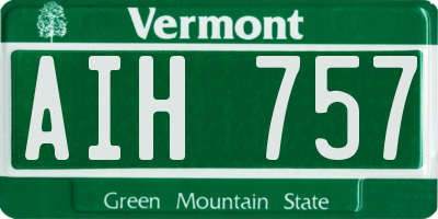 VT license plate AIH757