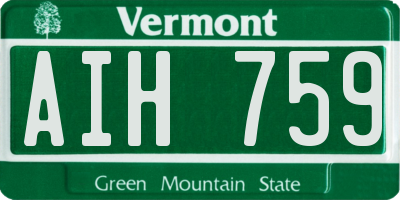 VT license plate AIH759