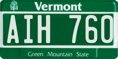 VT license plate AIH760