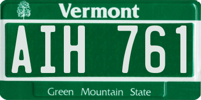 VT license plate AIH761