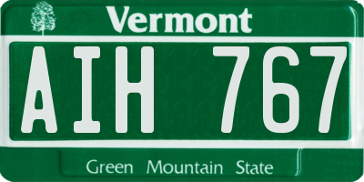 VT license plate AIH767