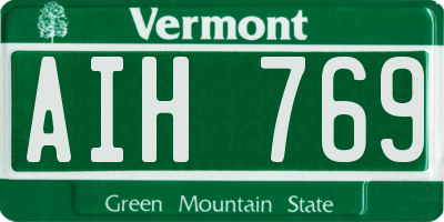 VT license plate AIH769