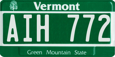 VT license plate AIH772