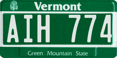 VT license plate AIH774