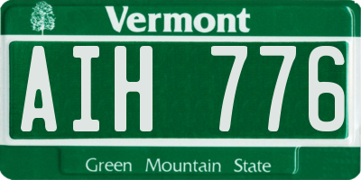 VT license plate AIH776