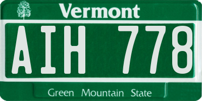 VT license plate AIH778