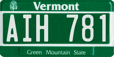 VT license plate AIH781