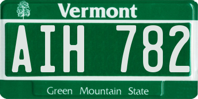 VT license plate AIH782