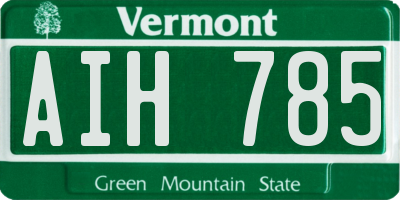 VT license plate AIH785