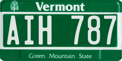 VT license plate AIH787