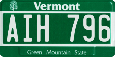 VT license plate AIH796