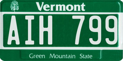 VT license plate AIH799