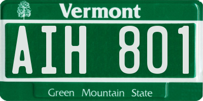 VT license plate AIH801