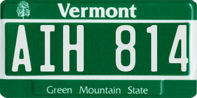 VT license plate AIH814