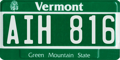 VT license plate AIH816
