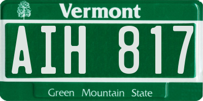 VT license plate AIH817