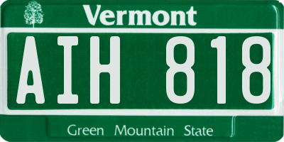 VT license plate AIH818