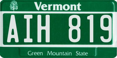 VT license plate AIH819