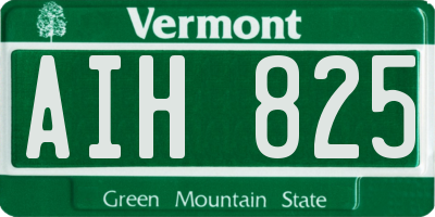 VT license plate AIH825