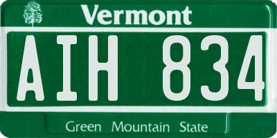 VT license plate AIH834
