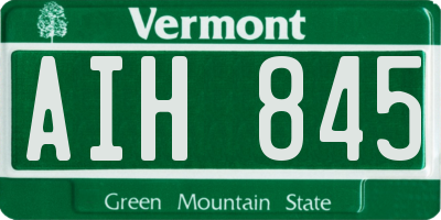 VT license plate AIH845