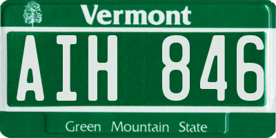 VT license plate AIH846