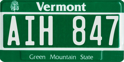 VT license plate AIH847