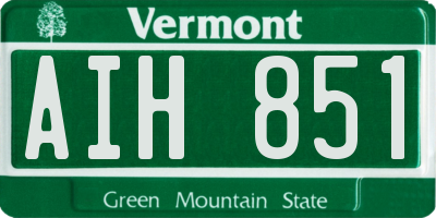 VT license plate AIH851
