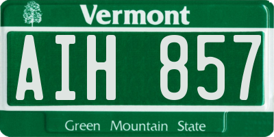 VT license plate AIH857