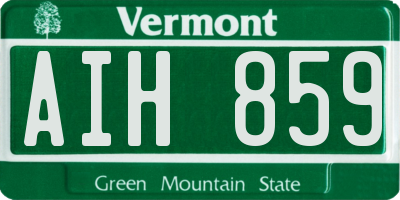 VT license plate AIH859