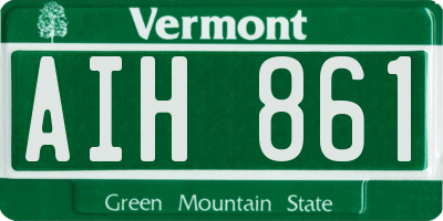 VT license plate AIH861